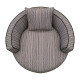 Striped Fabric Circular Swivel Accent Chair 